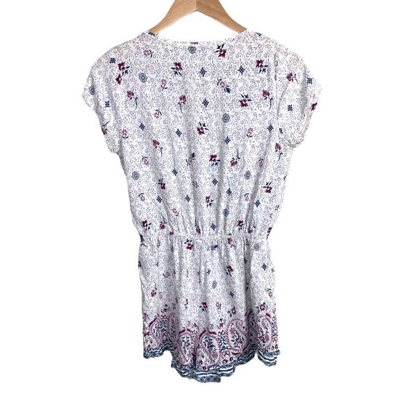 Chloe K Purple Floral Romper V Neck S Small - Picture 2 of 8